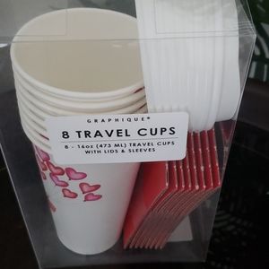 Graphique travel cups with lids and sleeves